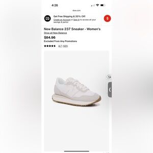 New Balance Women's White and Gray Sneakers